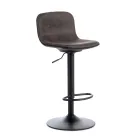 2 Sgabelli con Alzata a Gas, Seduta in Microfibra e in Metallo - Adonis Viadurini