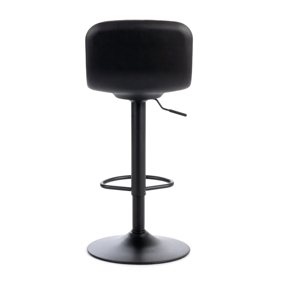 2 Sgabelli con Alzata a Gas, Seduta in Microfibra e in Metallo - Adonis Viadurini