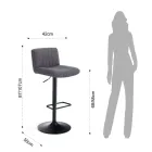 2 Sgabelli da Bar in Tessuto e Acciaio - Polonio Viadurini