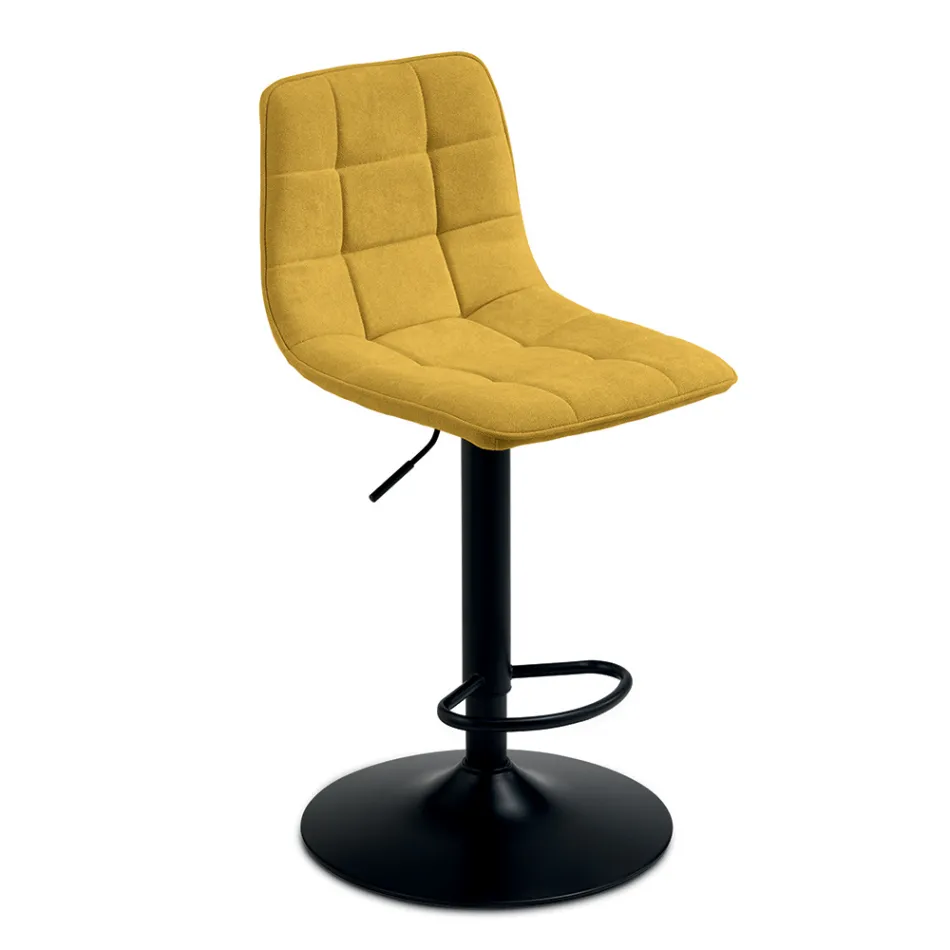 2 Sgabelli da Soggiorno con Seduta in Tessuto di Diversi Colori - Corrente Viadurini