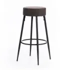 2 Sgabelli Realizzati con Seduta in Tessuto in Microfibra e Struttura in Metallo - Ronik Viadurini