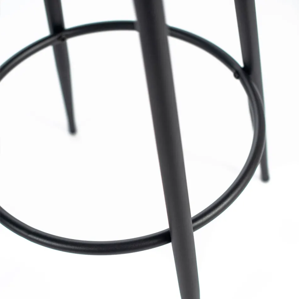 2 Sgabelli Realizzati con Seduta in Tessuto in Microfibra e Struttura in Metallo - Ronik Viadurini