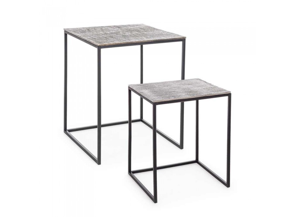 2 Tavolini da Salotto in Alluminio e Acciaio Verniciato Homemotion - Sereno
