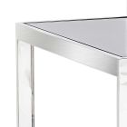 2 tavolini design moderno in acciaio con piano in vetro Bubbi Viadurini
