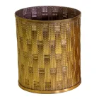 2 Tavolini Realizzati in Metallo Oro con Piano a Specchio - Scogliera Viadurini