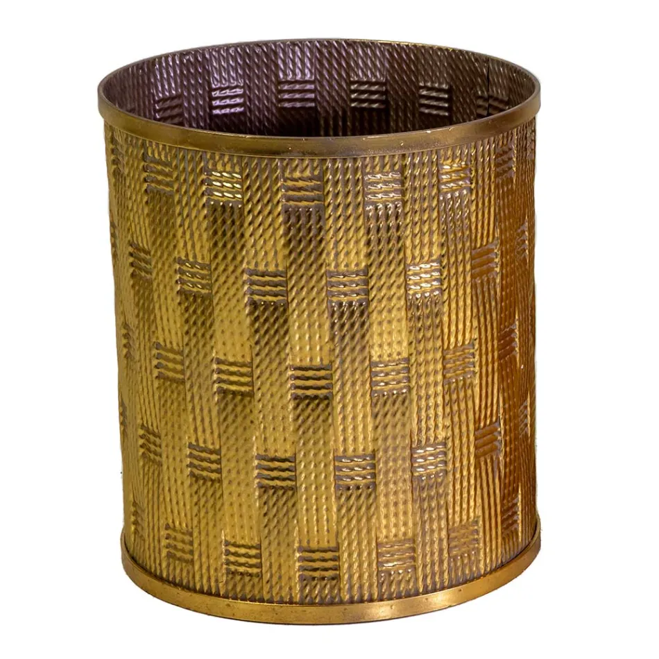 2 Tavolini Realizzati in Metallo Oro con Piano a Specchio - Scogliera Viadurini