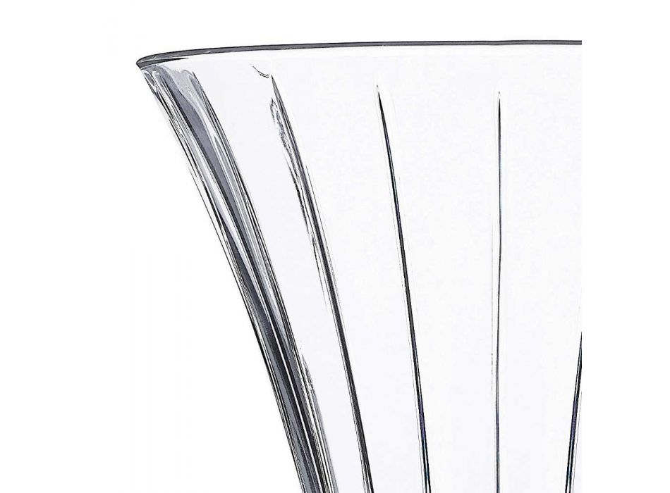 2 Vasi di Decoro Design in Eco Cristallo Trasparente Decorato Lusso - Senzatempo