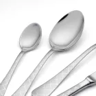 24 Posate in Acciaio Inox con Decoro Damasco a Laser di Design Moderno - Tantasa Viadurini