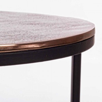 3 Tavolini da Salotto Rotondi in Alluminio e Acciaio Homemotion - Sempronio