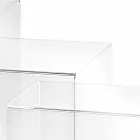 3 tavolini sovrapponibili trasparenti di design Amalia, made in Italy Viadurini