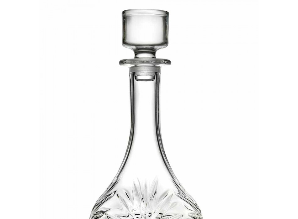 4 Bottiglie con Tappo per Vino Design Rotondo in Cristallo Ecologico - Daniele Viadurini