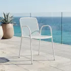 4 Poltroncine Tradizionali da Giardino in Metallo Made in Italy - Edris Viadurini