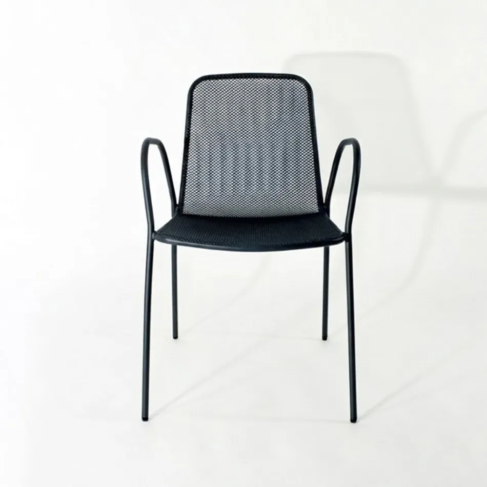 4 Poltroncine Tradizionali da Giardino in Metallo Made in Italy - Edris Viadurini