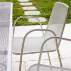 4 Poltroncine Tradizionali da Giardino in Metallo Made in Italy - Edris Viadurini