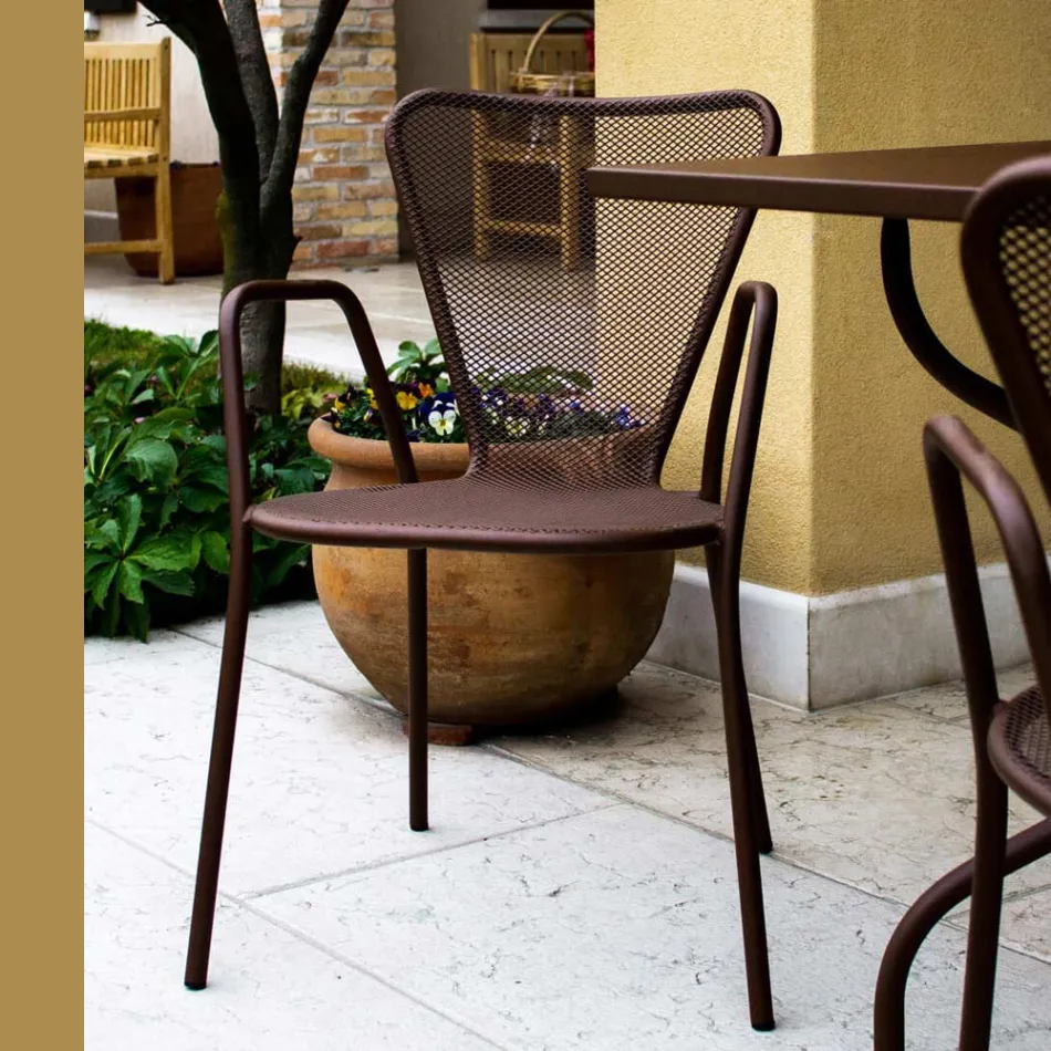 4 Poltrone da Esterno in Metallo dal Design Moderno Made in Italy - Varmo Viadurini