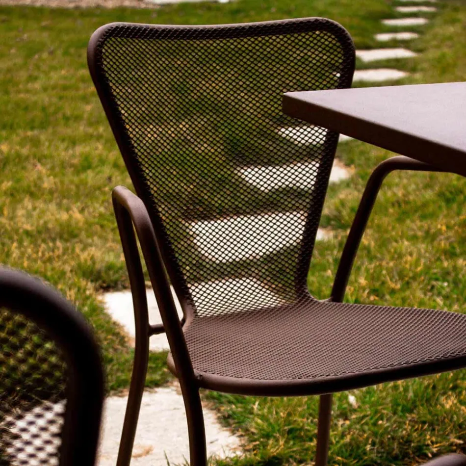 4 Poltrone da Esterno in Metallo dal Design Moderno Made in Italy - Varmo Viadurini