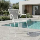 4 Poltrone da Esterno in Metallo dal Design Moderno Made in Italy - Varmo Viadurini
