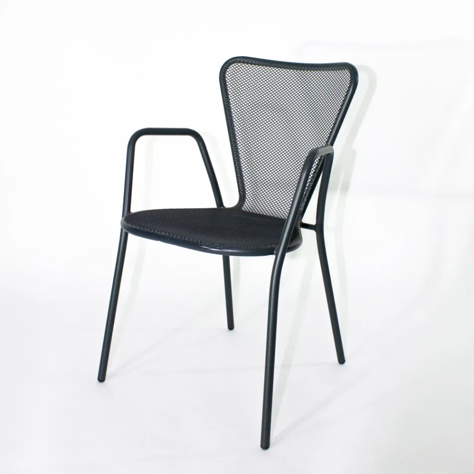 4 Poltrone da Esterno in Metallo dal Design Moderno Made in Italy - Varmo Viadurini