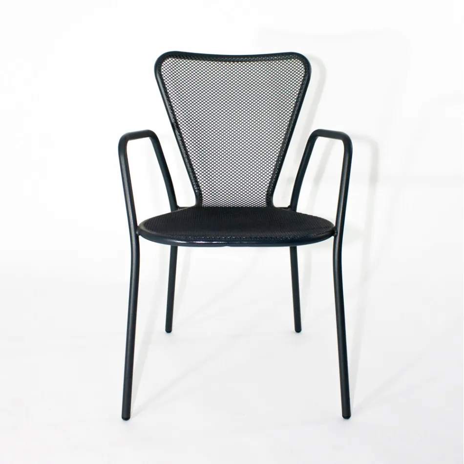 4 Poltrone da Esterno in Metallo dal Design Moderno Made in Italy - Varmo Viadurini