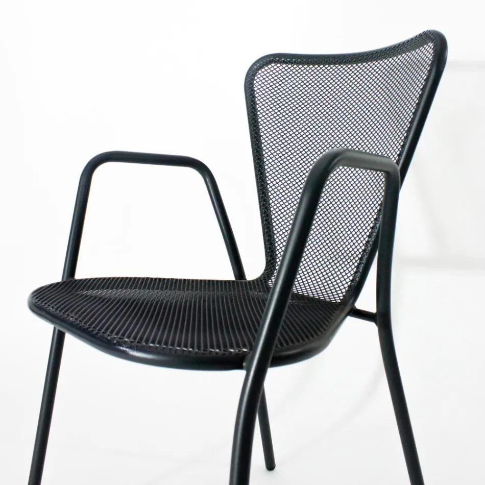 4 Poltrone da Esterno in Metallo dal Design Moderno Made in Italy - Varmo Viadurini