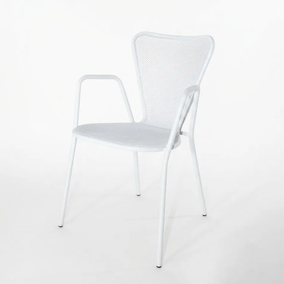 4 Poltrone da Esterno in Metallo dal Design Moderno Made in Italy - Varmo Viadurini