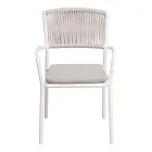 4 Poltrone Impilabili da Giardino in Alluminio e Corda - Lunaris Viadurini