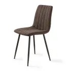 4 Sedie da Soggiorno con Seduta Imbottita in Tessuto di Diversi Colori - Impeto Viadurini