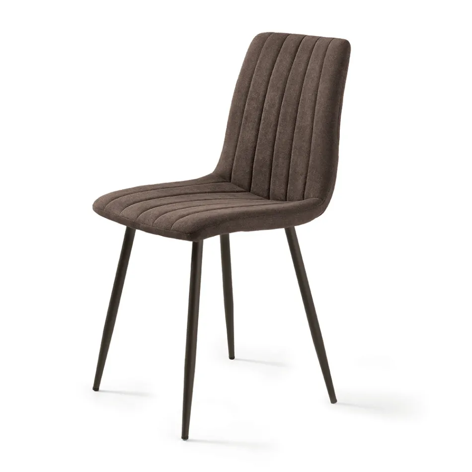 4 Sedie da Soggiorno con Seduta Imbottita in Tessuto di Diversi Colori - Impeto Viadurini