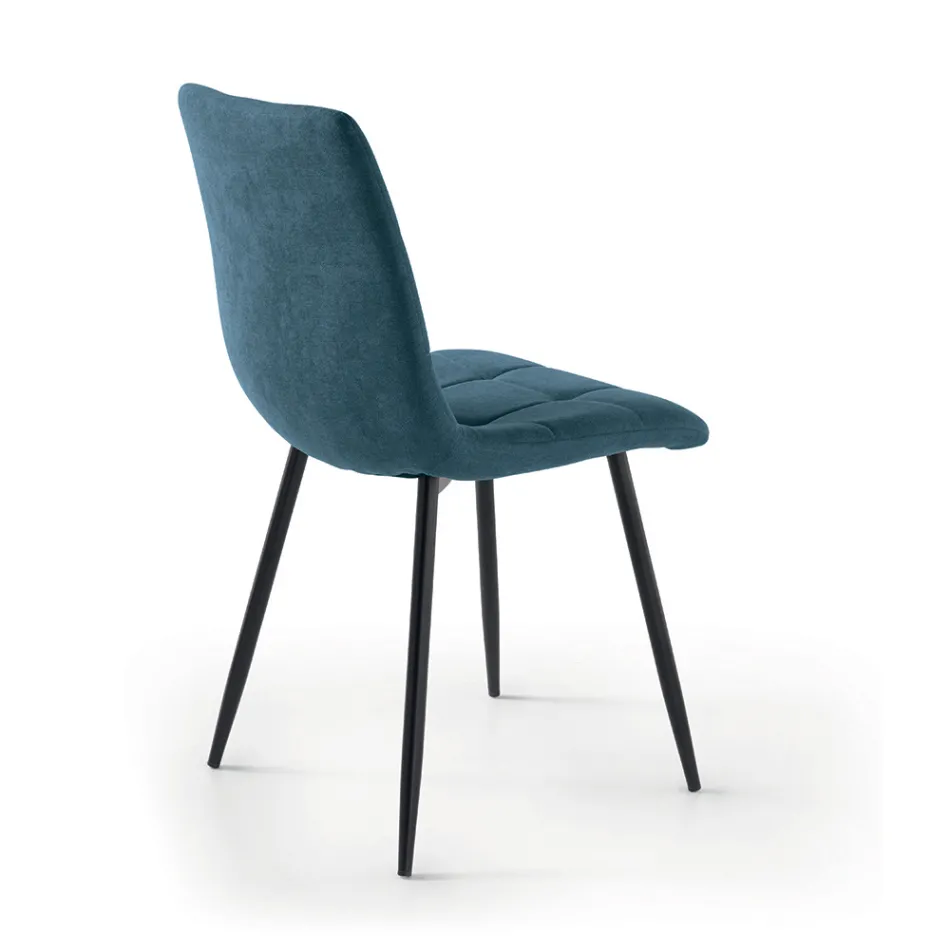 4 Sedie da Soggiorno con Seduta in Tessuto di Diversi Colori - Corrente Viadurini