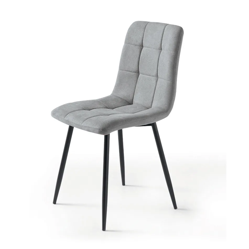 4 Sedie da Soggiorno con Seduta in Tessuto di Diversi Colori - Corrente Viadurini