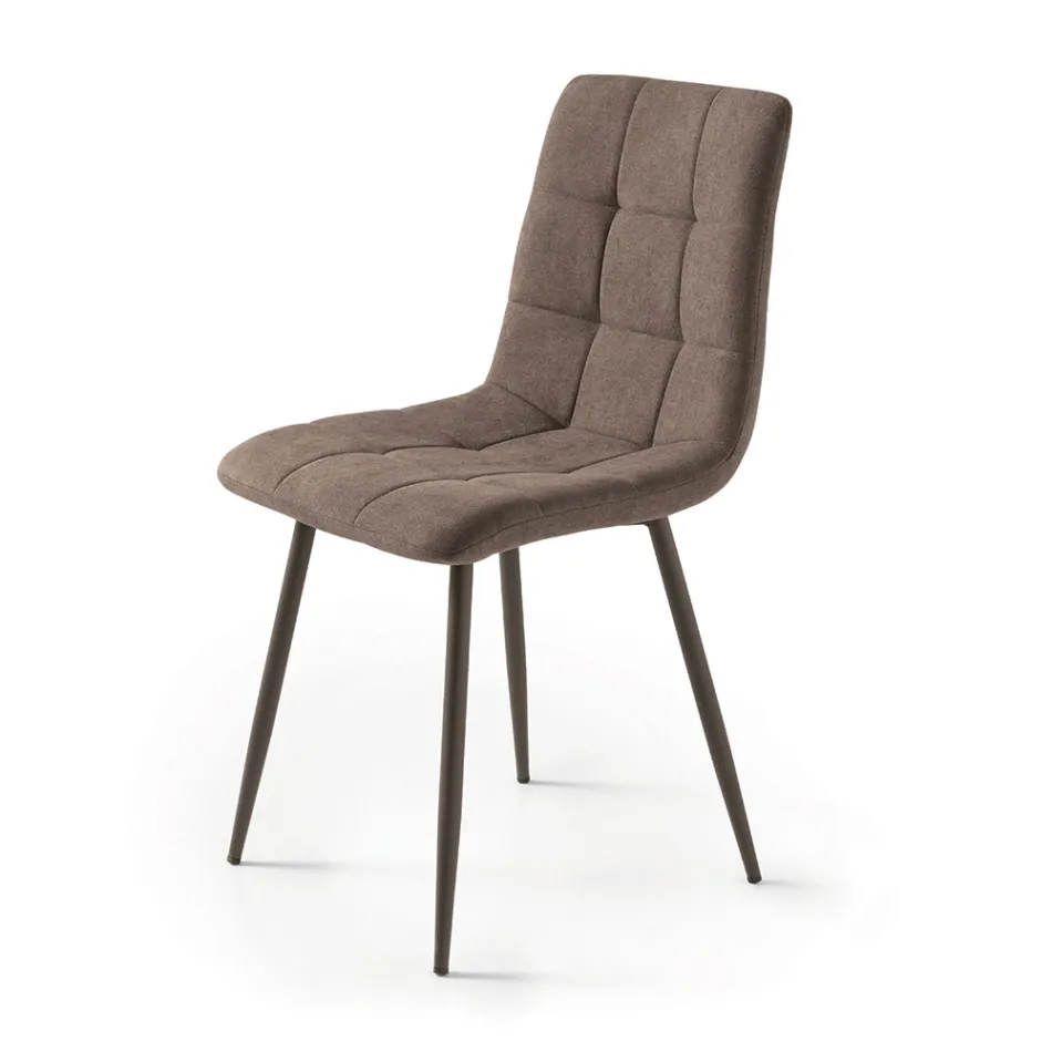 4 Sedie da Soggiorno con Seduta in Tessuto di Diversi Colori - Corrente Viadurini