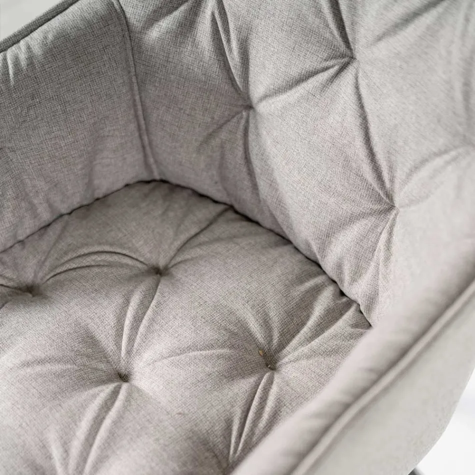 4 Sedie da Soggiorno con Seduta in Tessuto e Struttura in Metallo - Fruit Viadurini