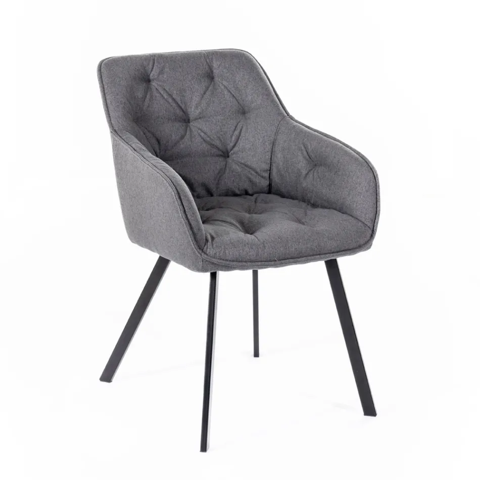 4 Sedie da Soggiorno con Seduta in Tessuto e Struttura in Metallo - Fruit Viadurini