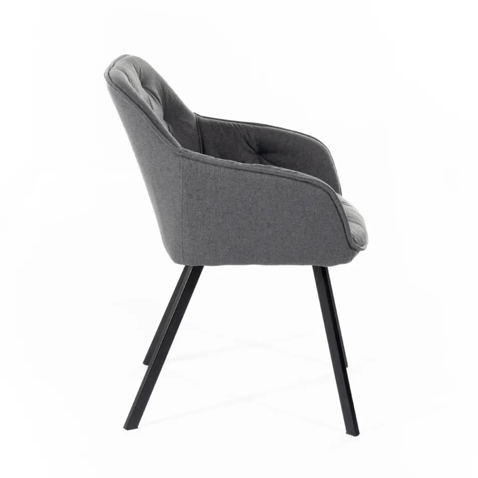 4 Sedie da Soggiorno con Seduta in Tessuto e Struttura in Metallo - Fruit Viadurini