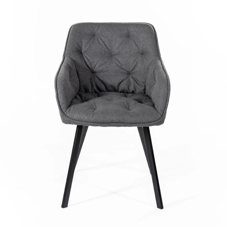 4 Sedie da Soggiorno con Seduta in Tessuto e Struttura in Metallo - Fruit Viadurini