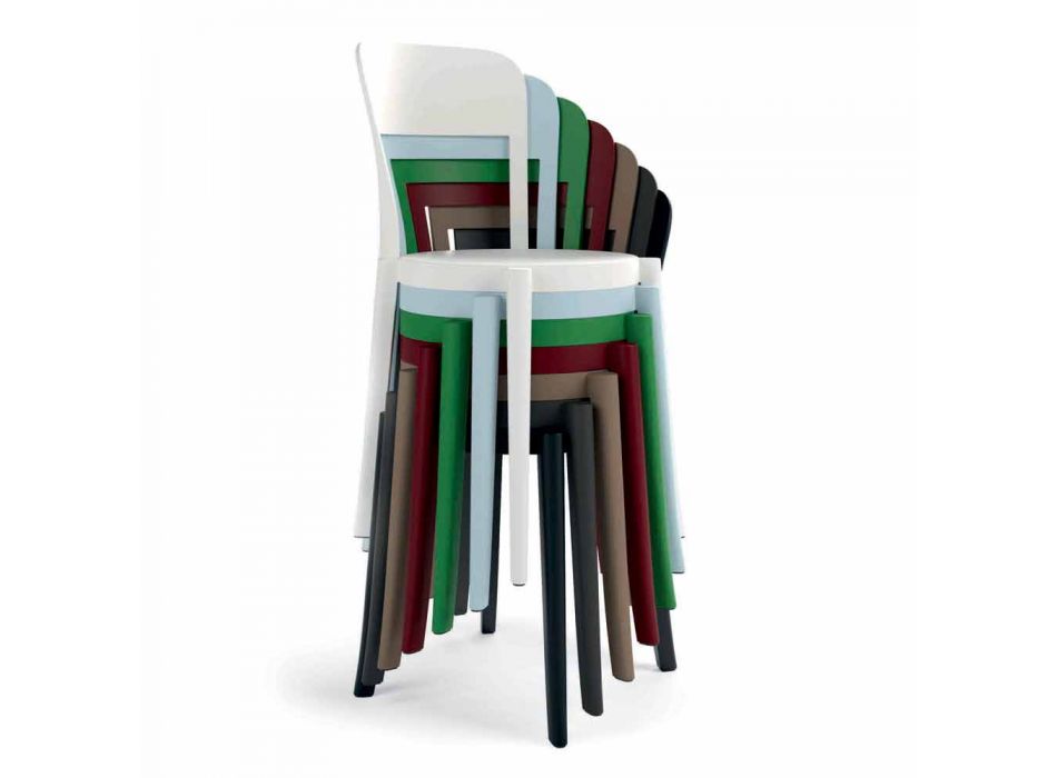 4 Sedie Impilabili da Esterno in Polipropilene di Design Made in Italy - Alexus