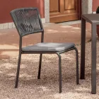 4 Sedie Impilabili da Giardino in Alluminio e Corda - Lunaris Viadurini