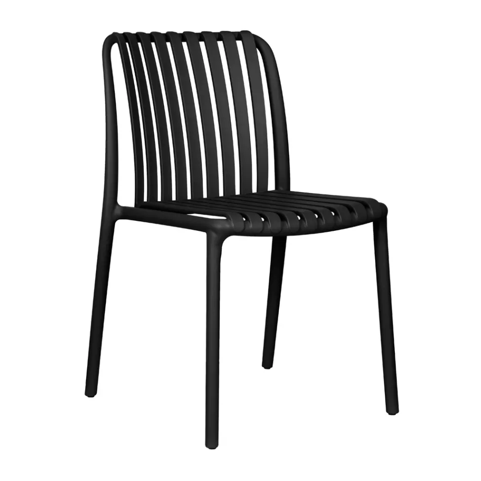 4 Sedie Impilabili da Giardino in Polipropilene e Fibra di Vetro - Orelia Viadurini