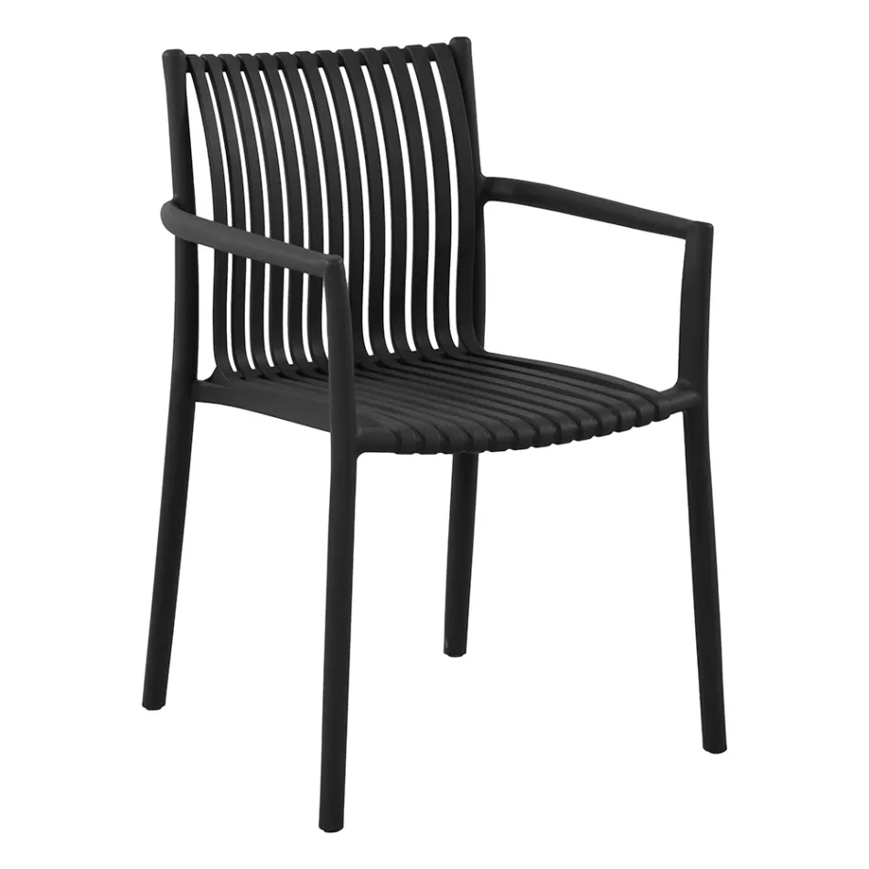 4 Sedie Impilabili da Giardino in Polipropilene Resistente ai Raggi UV - Ondara Viadurini