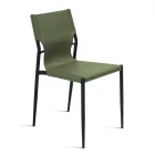 4 Sedie in Similcuoio Colorato e Base in Metallo Verniciato - Commedia Viadurini