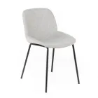 4 Sedie in Tessuto, Struttura in Polipropilene e Gambe in Metallo - Patchulli Viadurini