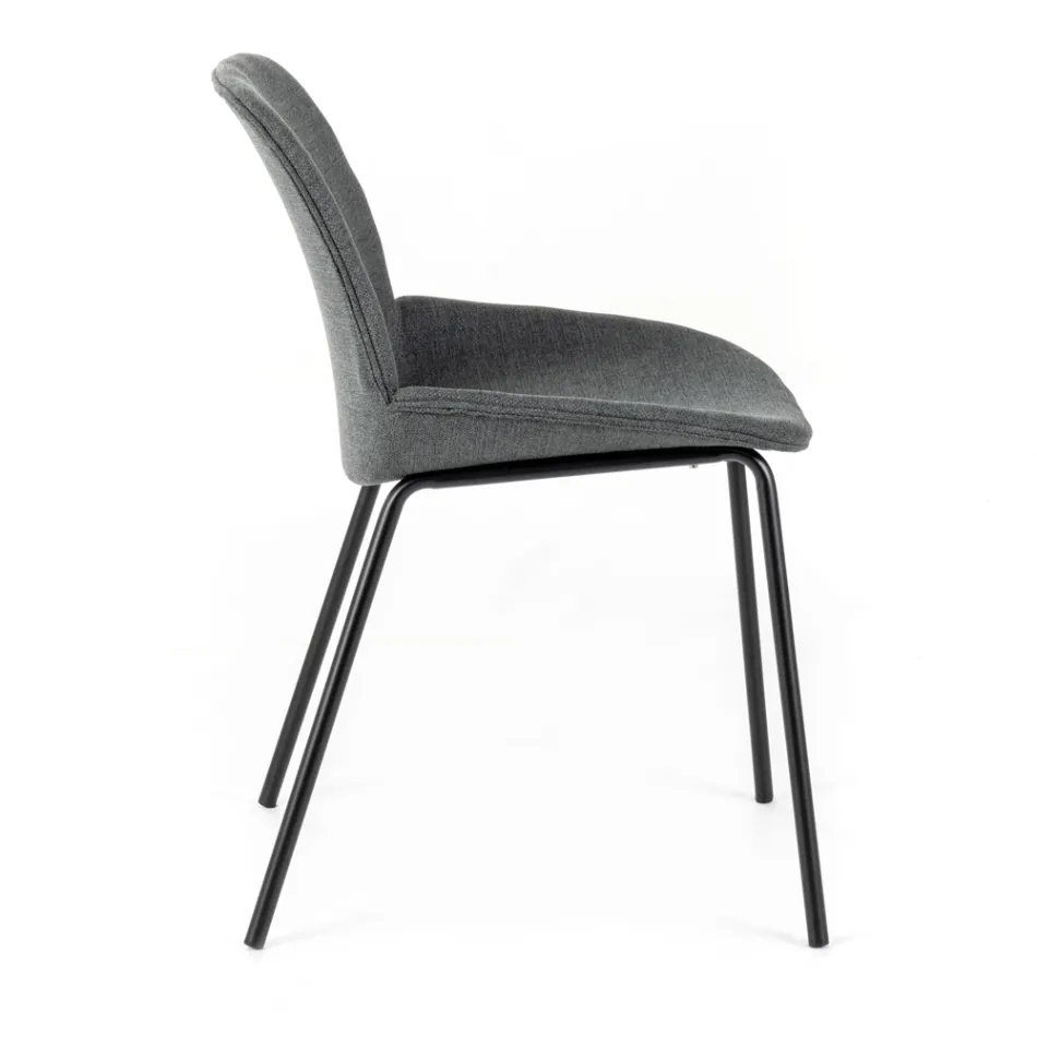 4 Sedie in Tessuto, Struttura in Polipropilene e Gambe in Metallo - Patchulli Viadurini