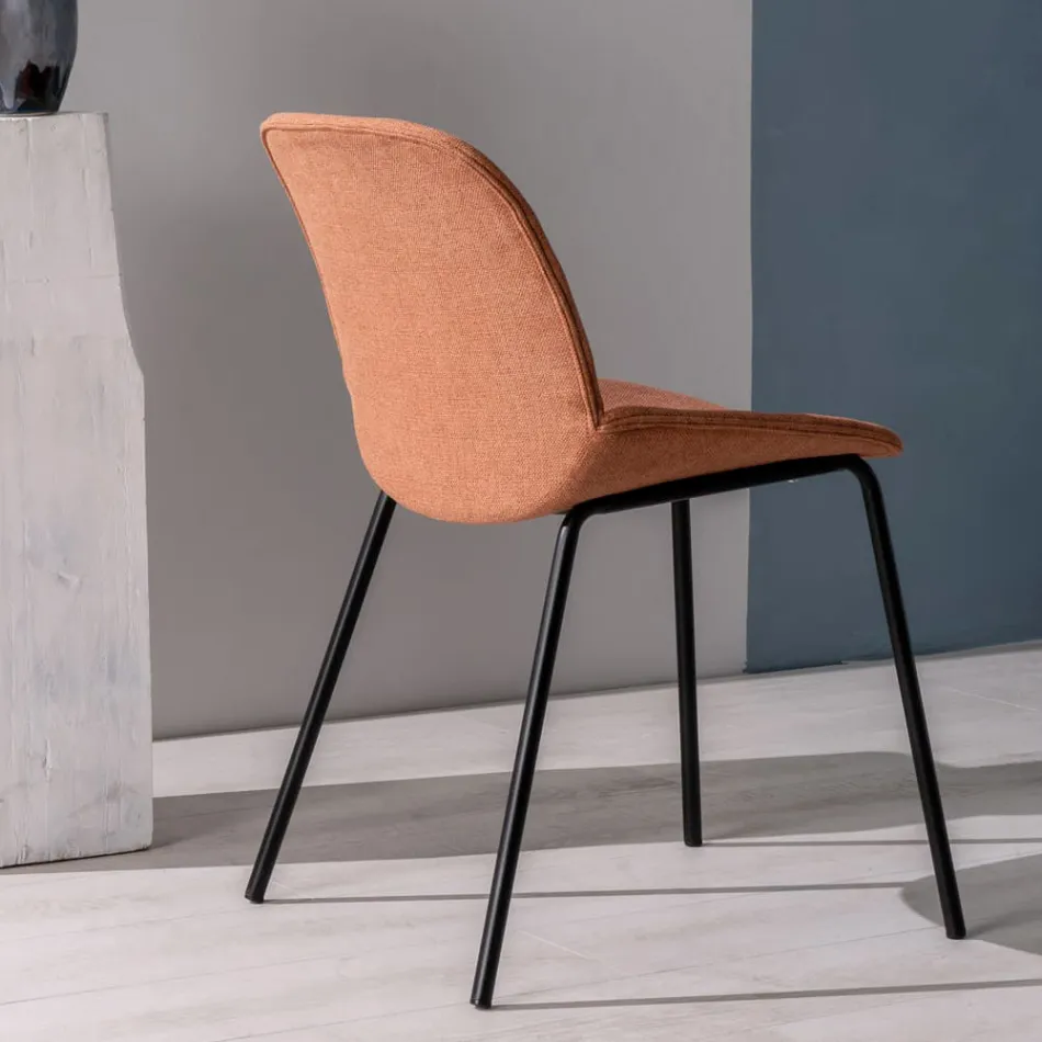 4 Sedie in Tessuto, Struttura in Polipropilene e Gambe in Metallo - Patchulli Viadurini