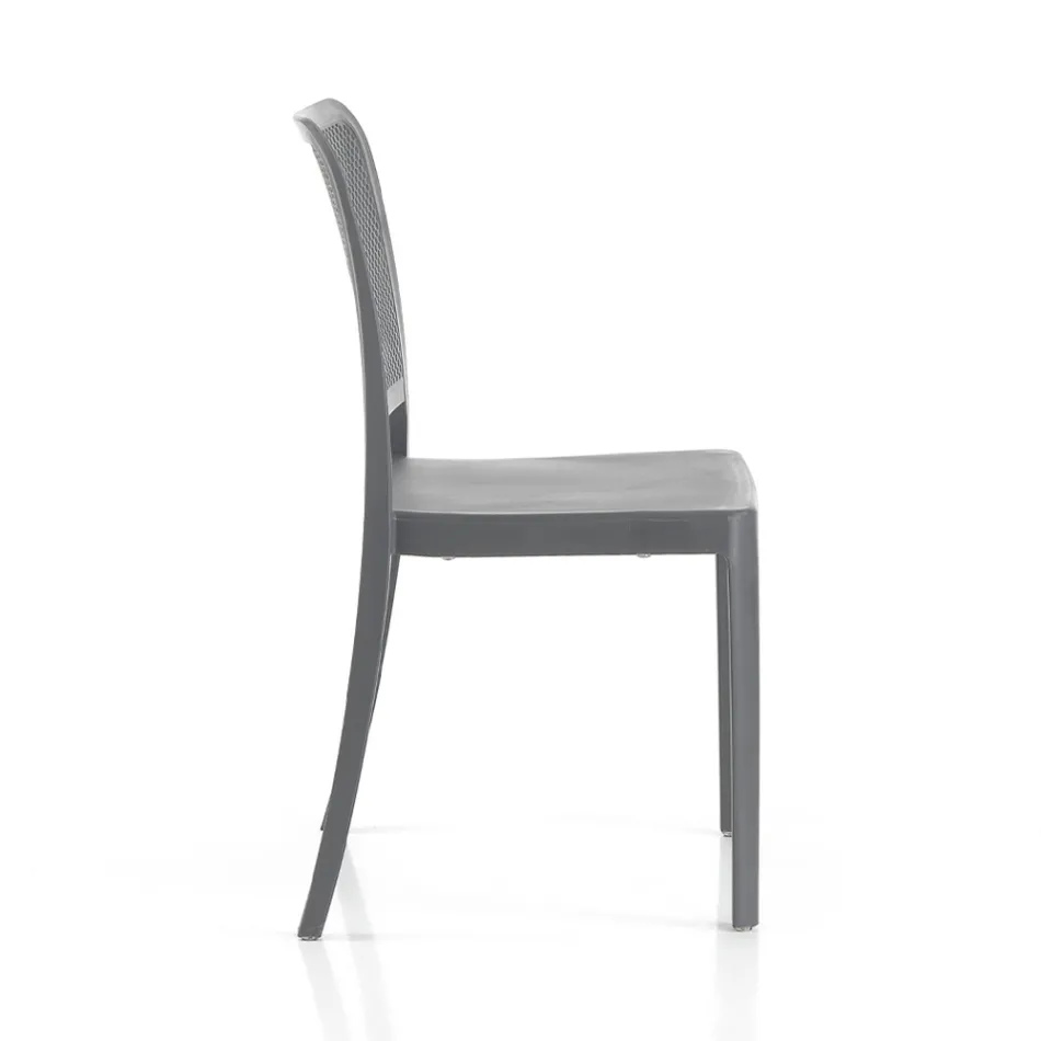 4 Sedie Indoor e Outdoor Impilabili in Polipropilene - Pavone Viadurini