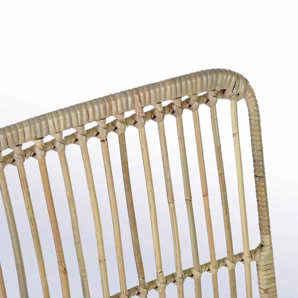 4 Sedie per Sala da Pranzo in Acciaio e Intreccio di Kubu Homemotion - Kendall Viadurini