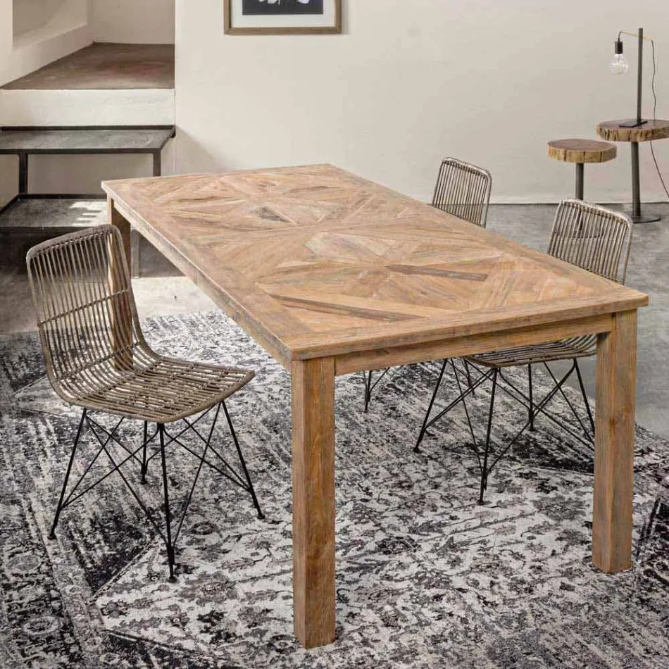 4 Sedie per Sala da Pranzo in Acciaio e Intreccio di Kubu Homemotion - Kendall Viadurini