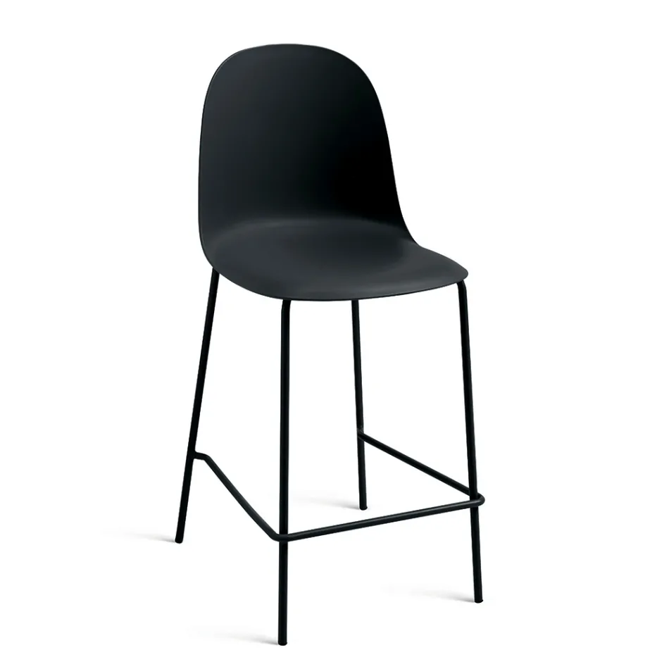 4 Sgabelli da Soggiorno in Polipropilene e Struttura in Metallo - Dinamo Viadurini