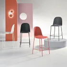 4 Sgabelli da Soggiorno in Polipropilene e Struttura in Metallo - Dinamo Viadurini