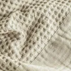 Accappatoio con Cappuccio in Nido D'Ape di Cotone con Balza di Lino - Plush Viadurini