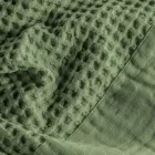 Accappatoio con Cappuccio in Nido D'Ape di Cotone con Balza di Lino - Plush Viadurini